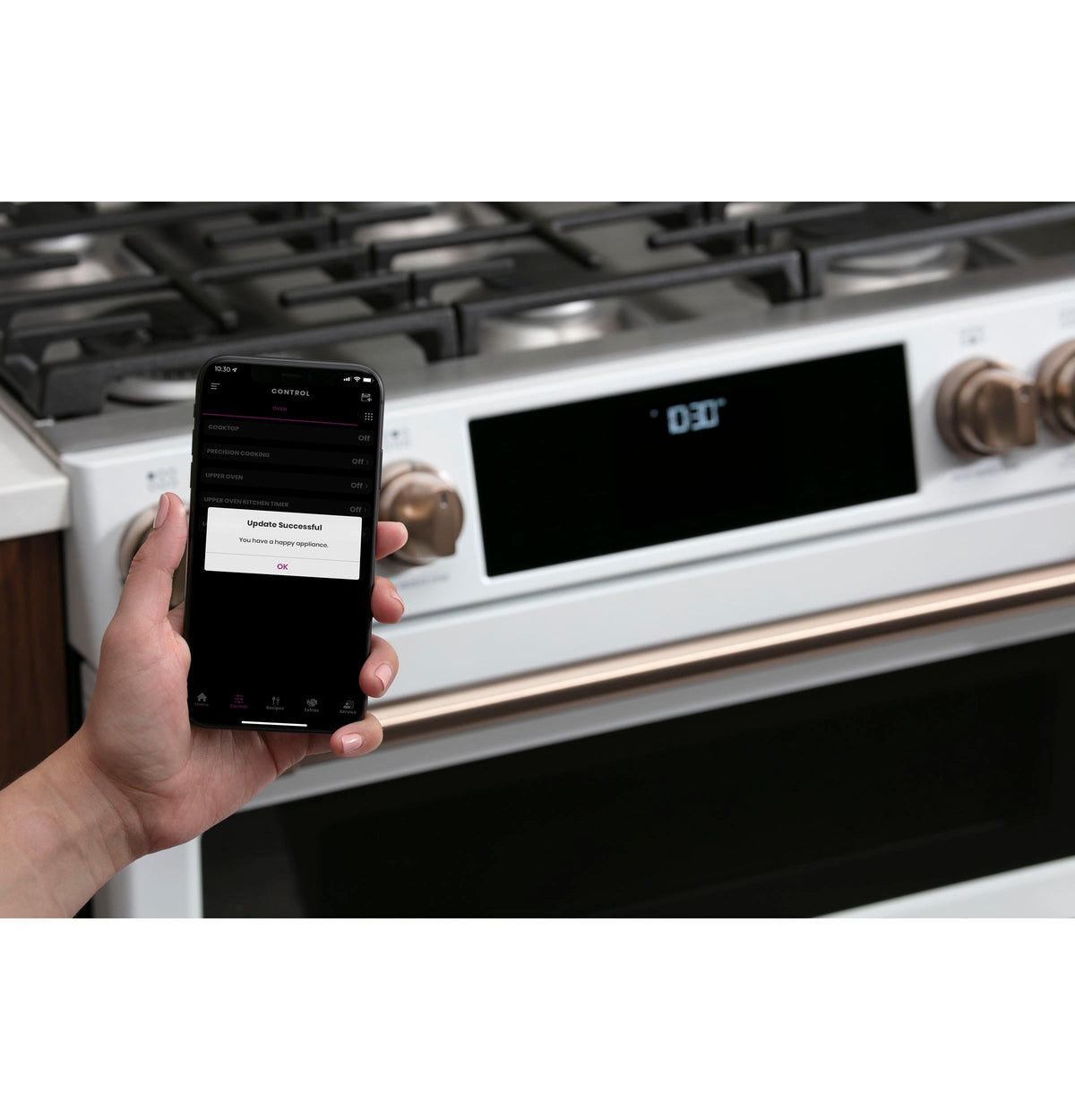 Café™ 30" Smart Slide-In, Front-Control, Gas Double-Oven Range with Convection