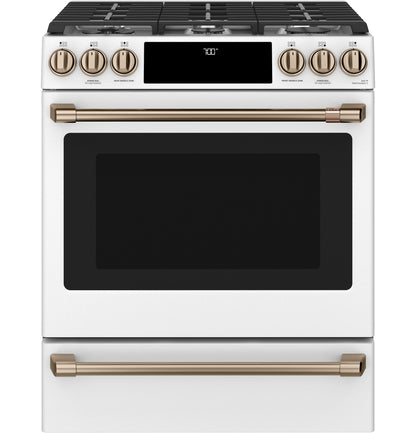 Café™ 30" Smart Slide-In, Front-Control, Gas Range with Convection Oven