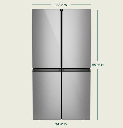 Café™ ENERGY STAR® 28.3 Cu. Ft. Smart Quad-Door Refrigerator in Platinum Glass with Dual-Dispense AutoFill Pitcher