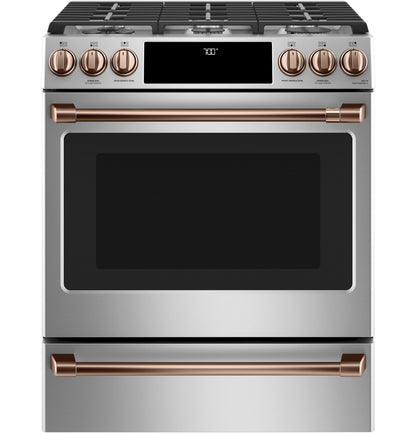 Café™ 30" Smart Slide-In, Front-Control, Gas Range with Convection Oven