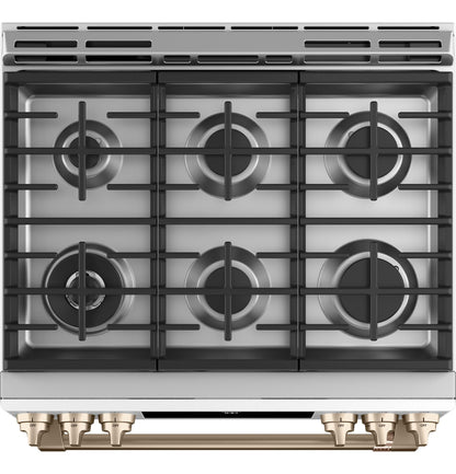 Café™ 30" Smart Slide-In, Front-Control, Gas Range with Convection Oven
