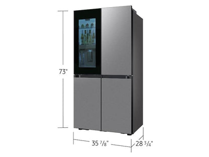 Bespoke Counter Depth 4-Door Flex™ Refrigerator (23 cu. ft.) with Beverage Zone™ and Auto Open Door in Stainless Steel