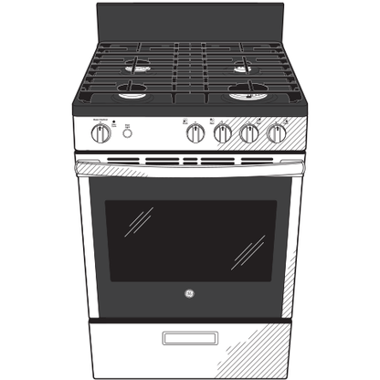 GE® 24" Steam Clean Free-Standing/Slide-in Gas Range
