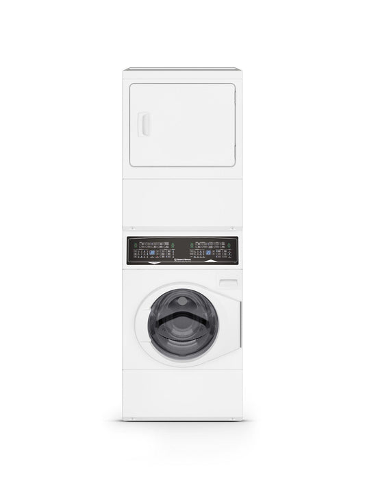 White Stacked Washer - Electric Dryer