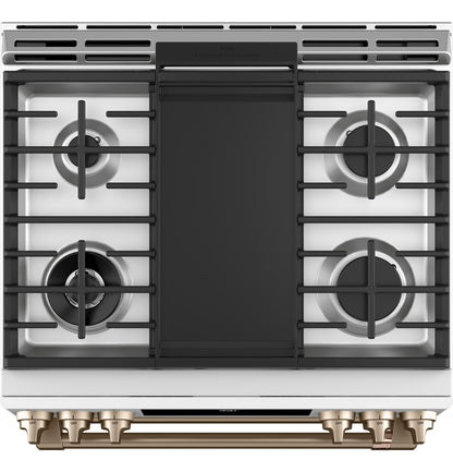 Café™ 30" Smart Slide-In, Front-Control, Dual-Fuel, Double-Oven Range with Convection
