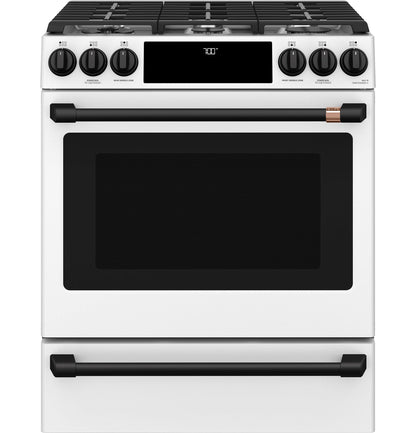 Café™ 30" Smart Slide-In, Front-Control, Gas Range with Convection Oven