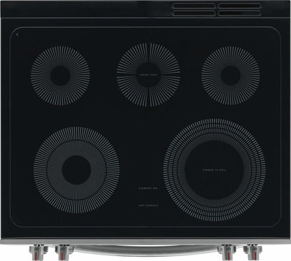 30" Front Control Electric Range with Total Convection