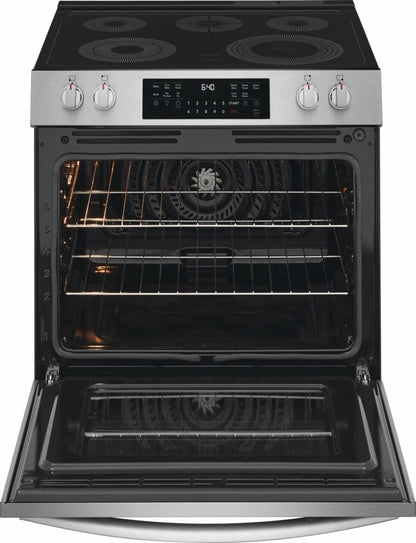 30" Front Control Electric Range with Total Convection