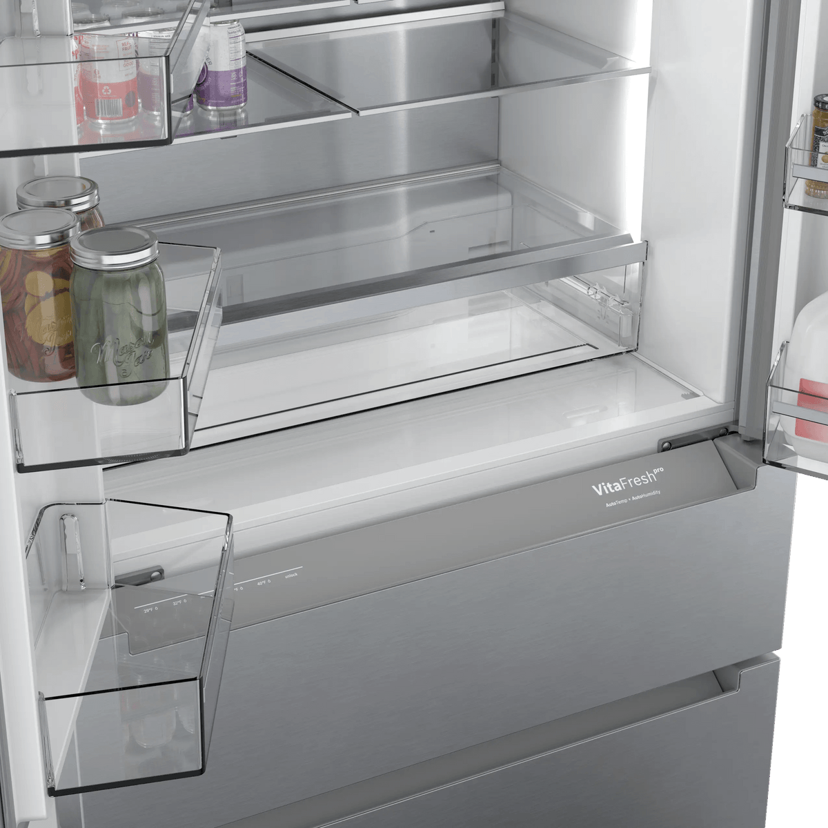 800 Series French Door Bottom Mount Refrigerator 36" Stainless steel (with anti-fingerprint)