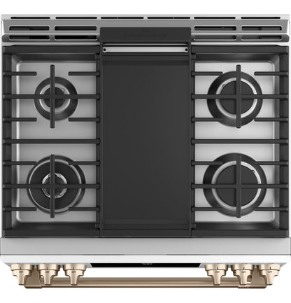 Café™ 30" Smart Slide-In, Front-Control, Gas Range with Convection Oven