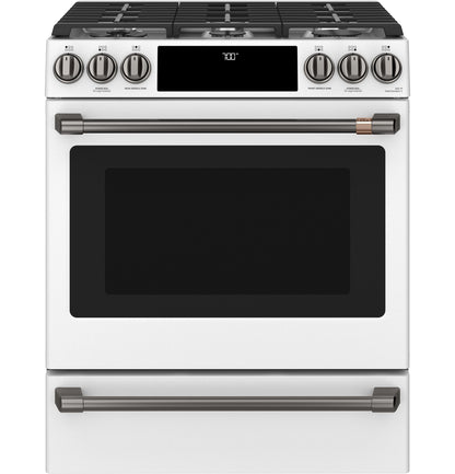 Café™ 30" Smart Slide-In, Front-Control, Gas Range with Convection Oven