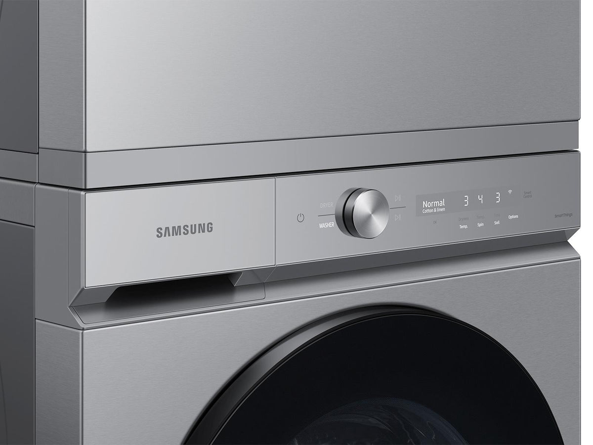 Bespoke 7.6 cu. ft. Ultra Capacity Gas Dryer with Super Speed Dry and AI Smart Dial in Silver Steel