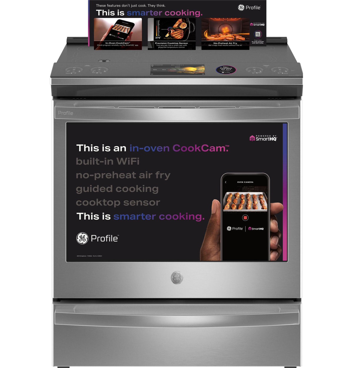 GE Profile™ 30" Smart Slide-In Front-Control Induction Fingerprint Resistant Range with In Oven Camera