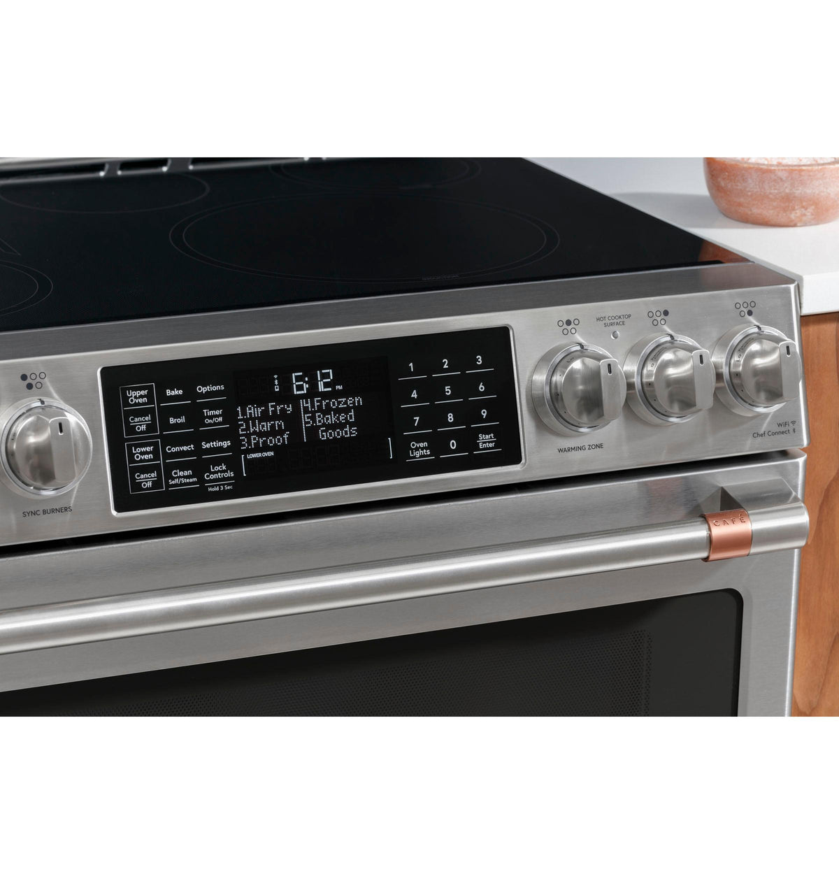 Café™ 30" Smart Slide-In, Front-Control, Induction and Convection Double-Oven Range