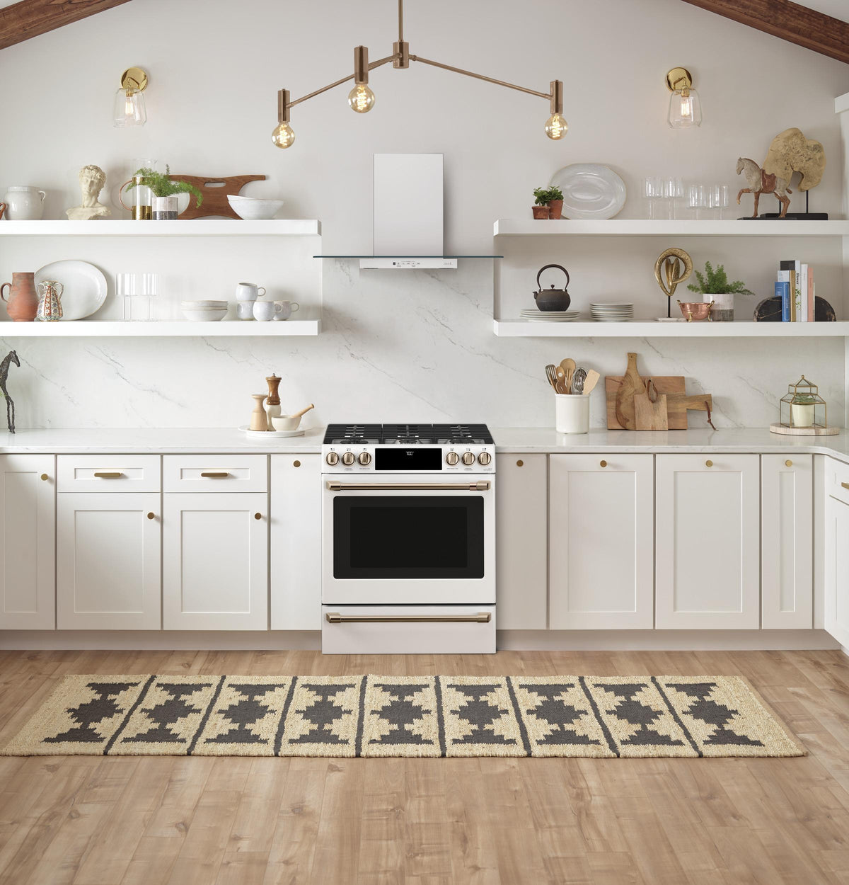 Café™ 30" Smart Slide-In, Front-Control, Gas Range with Convection Oven
